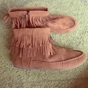 Arizona Fringe Jeans Suede Inspired Ankle Boots 7