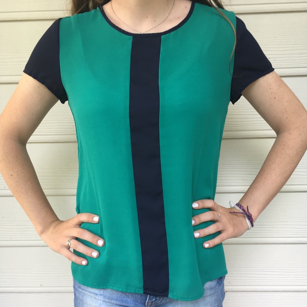 Professional Green and Navy Top