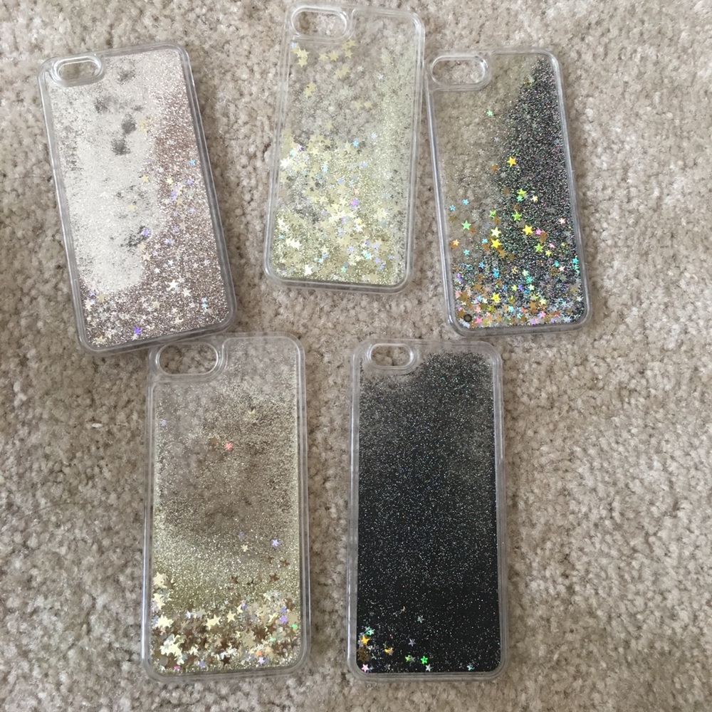 Glitter sparkling water iPhone cases