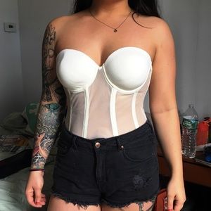 White mesh corset