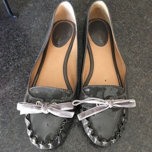 Gray patent leather kate spade flats!