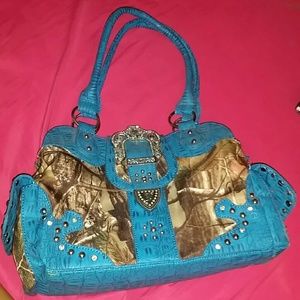 Cute blue camo purse