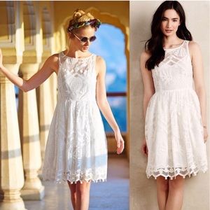 Anthropologie Maeve cream dress