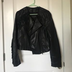 Banana Republic Fringed Leather Jacket