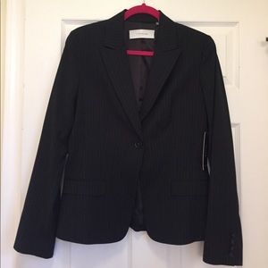 Tahari Black Pinstriped Suit