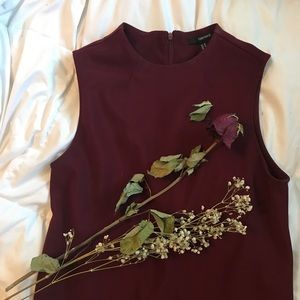 Deep Red Mod Neck Shift Dress 💃🏼