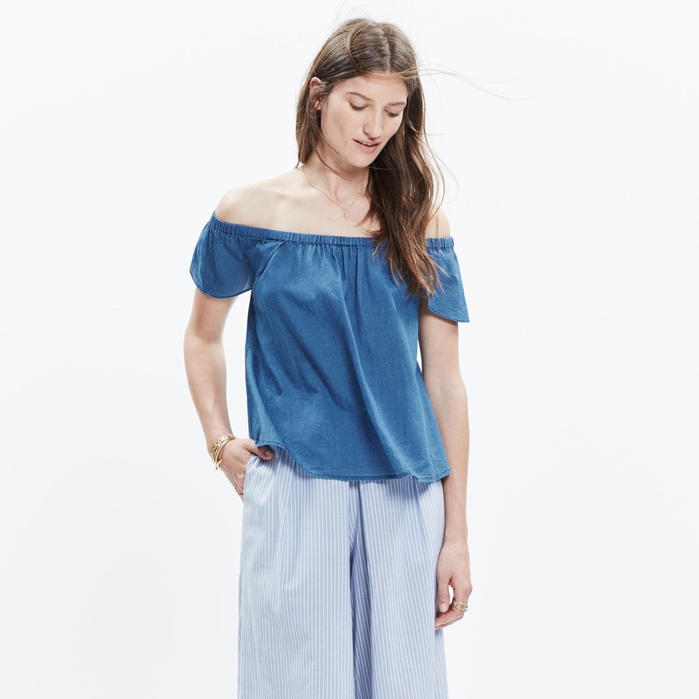 Madewell Denim Off-The-Shoulder Top New With Tags