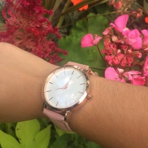 Rose Gold Watch with Pink Vegan-leather Band
