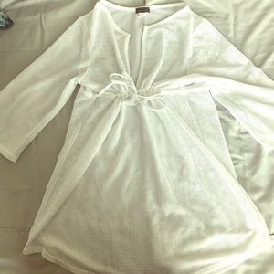 White swim suit cover up