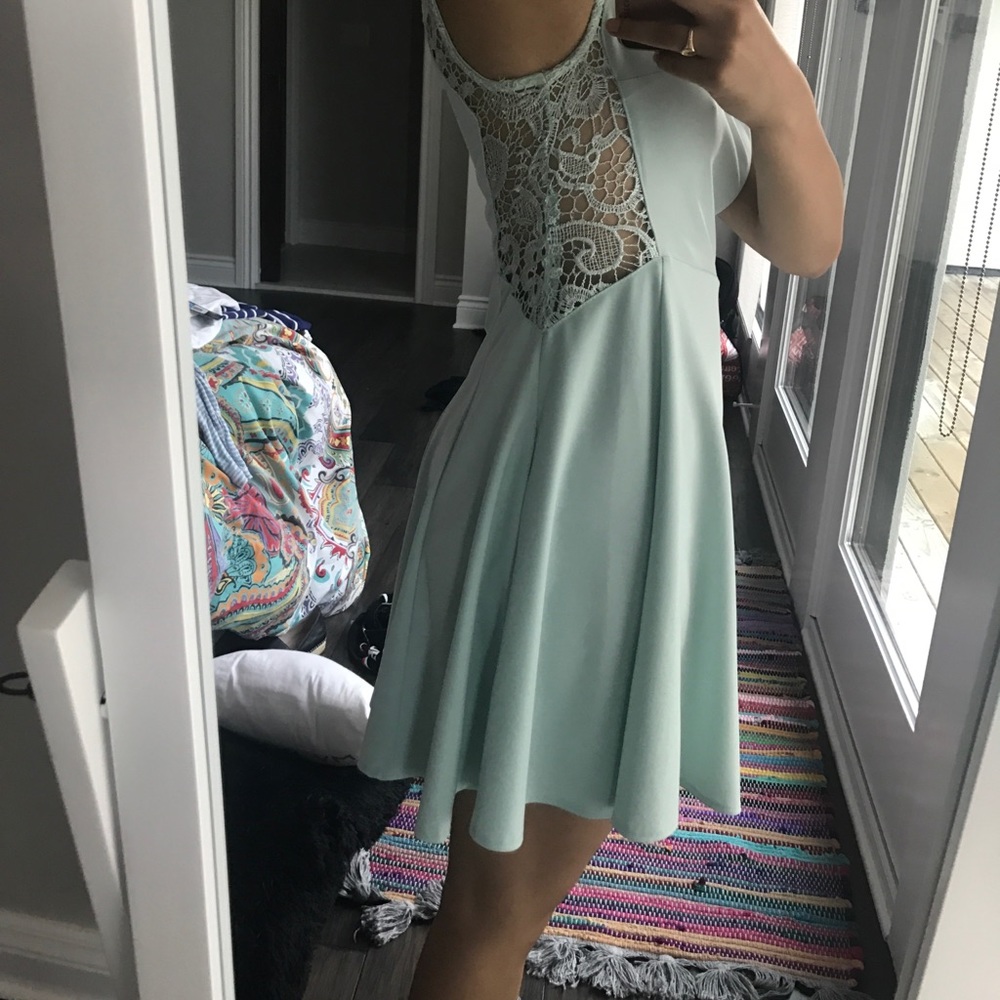 Tiffany blue lace dress - Picture 2 of 2