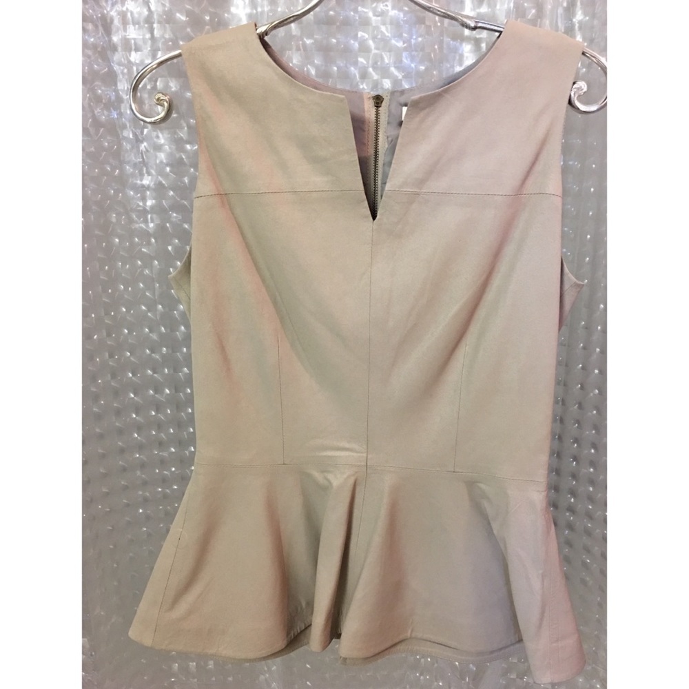 Neiman Marcus Leather Peplum Top