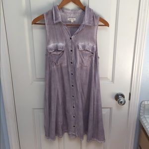 Silence + Noise Dusty Lavender Button Dress