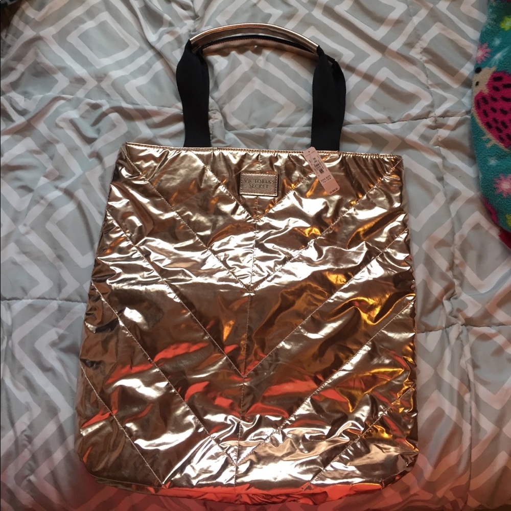 vs rose gold tote bag