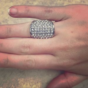 Cubic zirconia costume jewelry ring