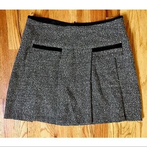 Tweed, Pleated High Waisted Mini Skirt