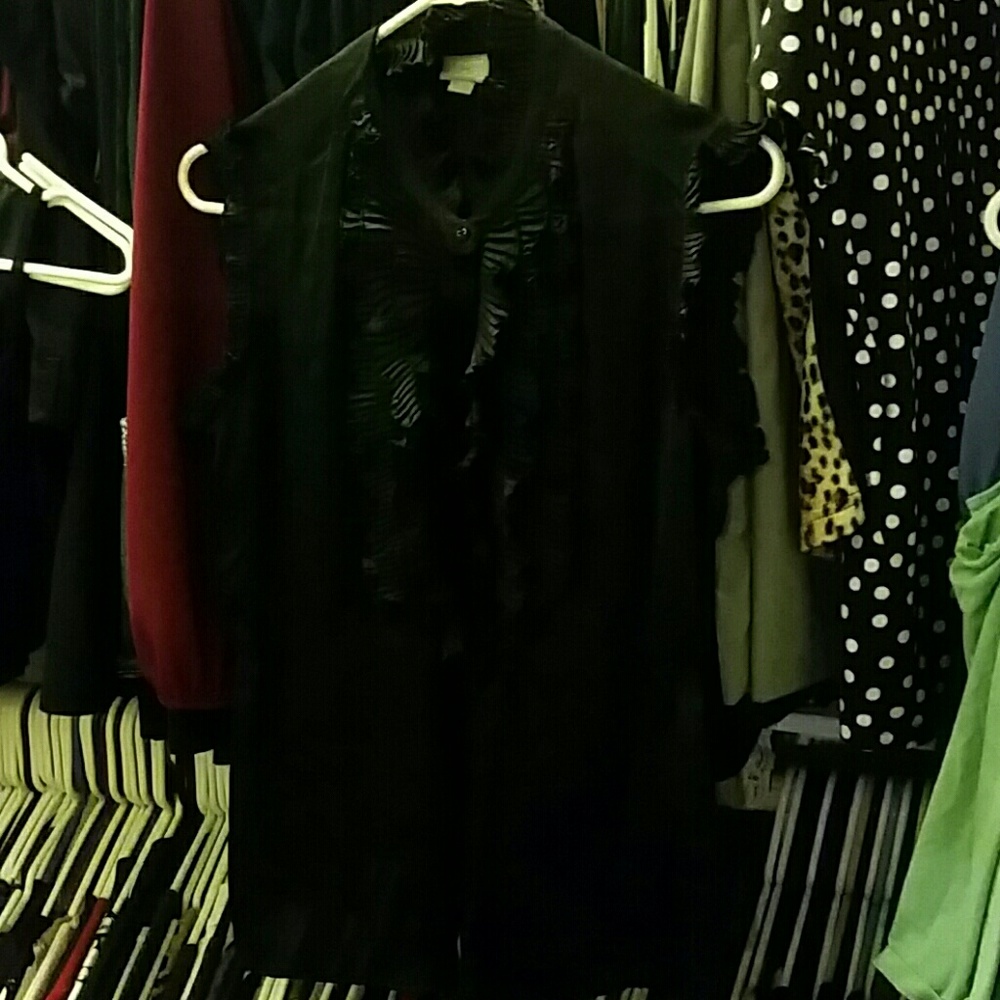 Black ruffle top