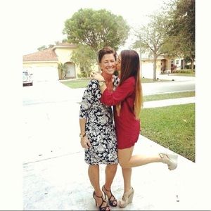 Tobi maroon long sleeve dress