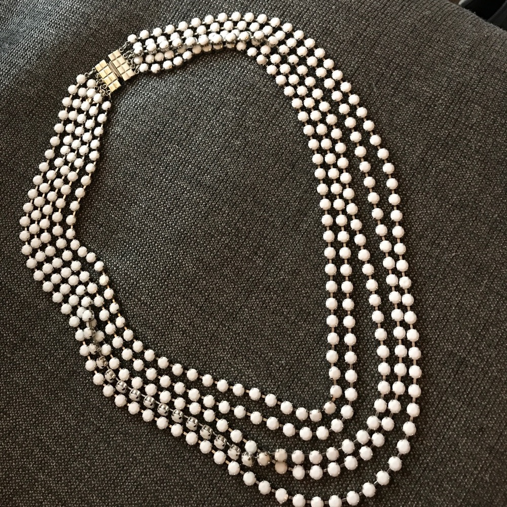 Cära Faceted White Stone multi-strand necklace