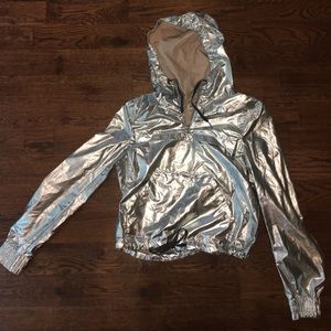 H&M holographic silver jacket