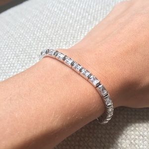 Cubic zirconia and sterling silver bracelet