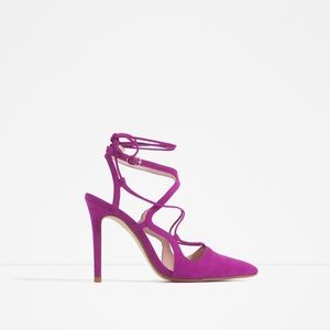NWT Zara - Fuchsia Strappy Heels