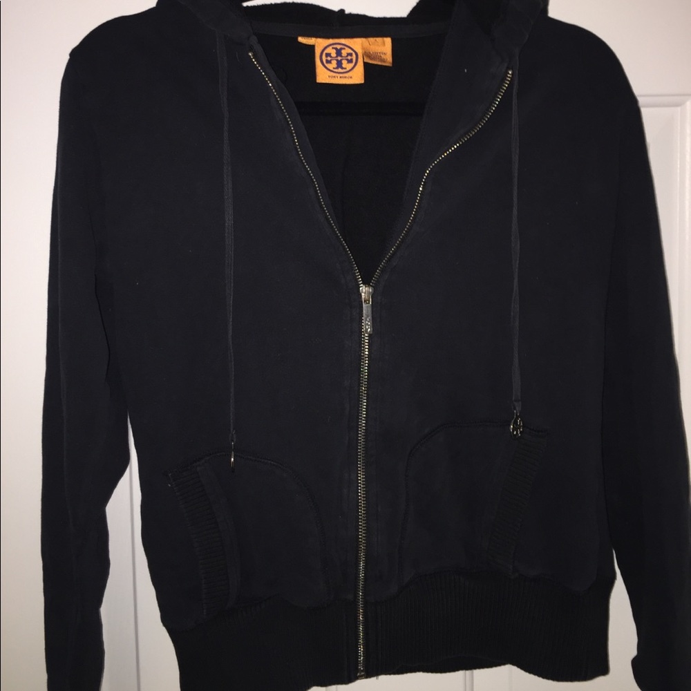 Tory Burch Black Zip Hoodie