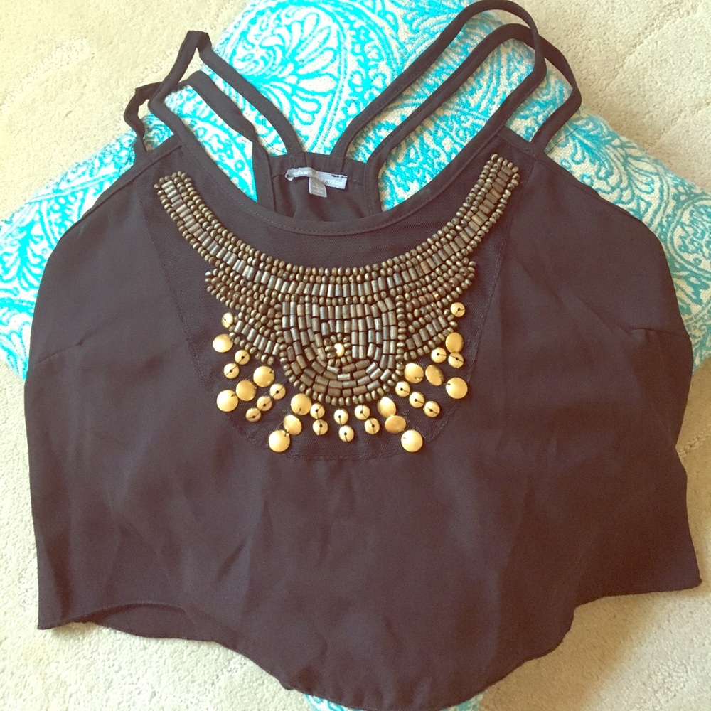 Boho Beaded Crop Tank Top