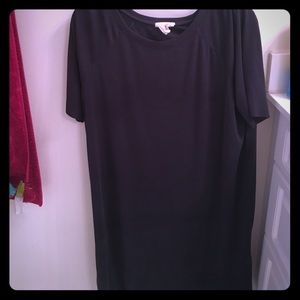 Black pin stripe t-shirt dress