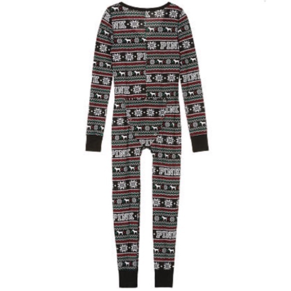 🆕 VS PINK onesie thermal pajamas - Picture 2 of 3