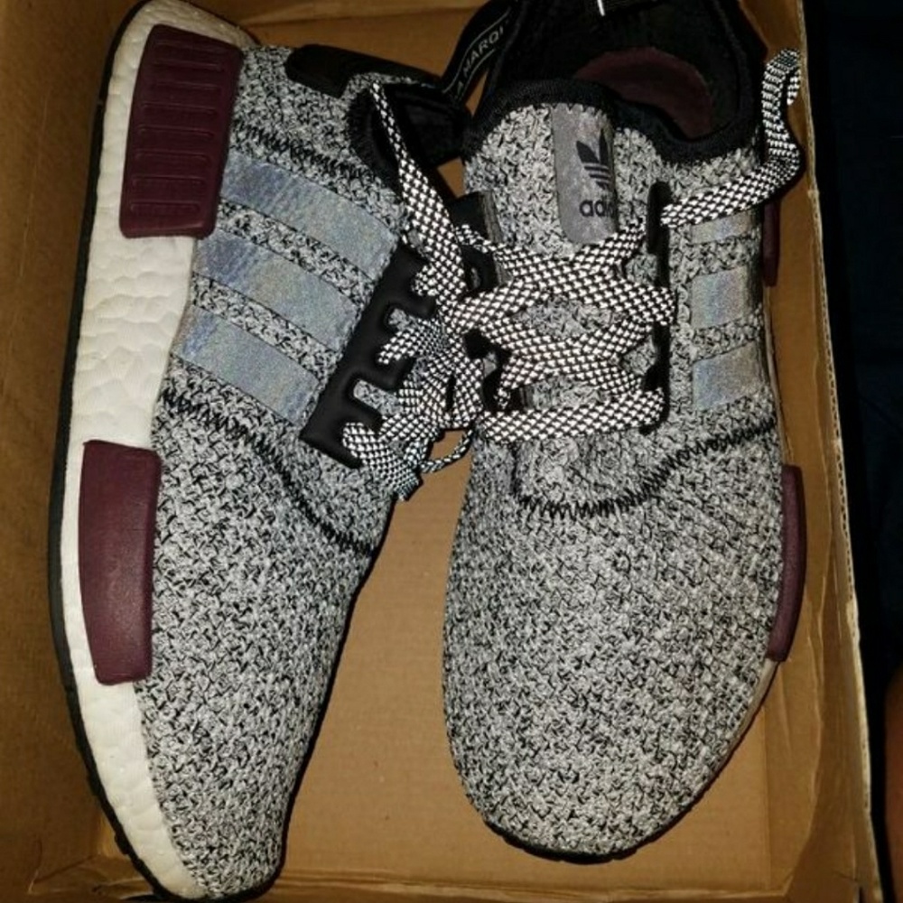 Adidas NMD grey/burgandy sz 6 unisex