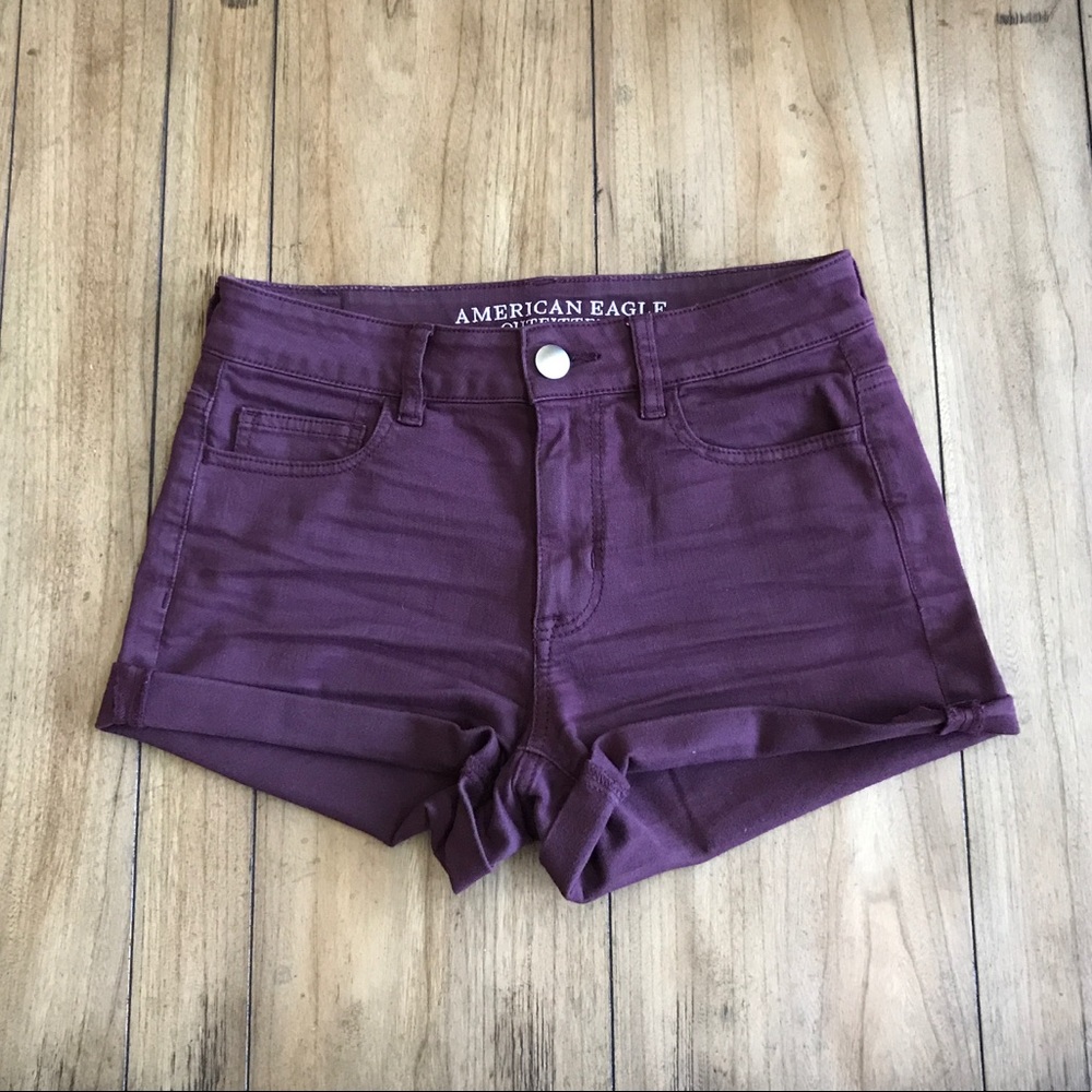 American Eagle Burgundy Midi Shorts