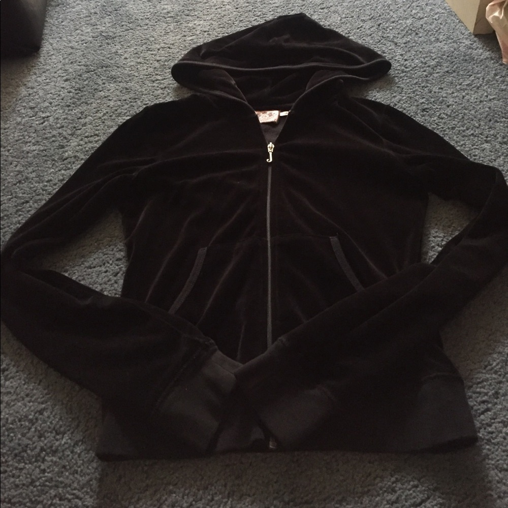 Juicy Couture Black Suede Sweatshirt