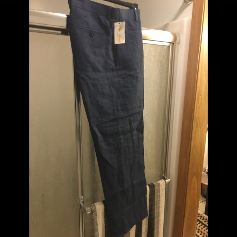 NWT Navy Palm Beach 1922 100% Linen Trousers