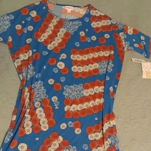 LuLaRoe Americana Floral Flag Irma