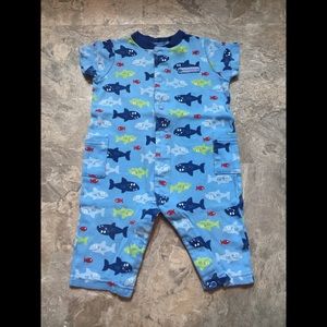 Boy's Shark Print Onesie