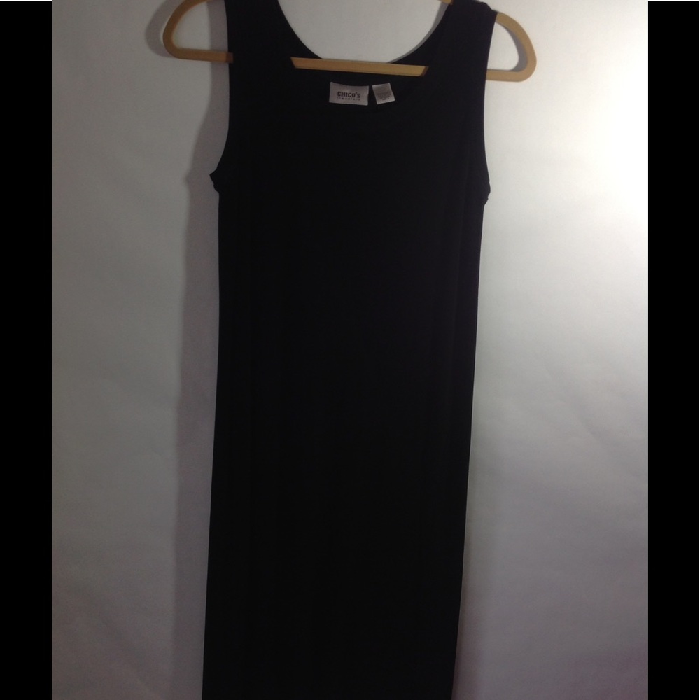 Chico's Travelers Black Stretch Dress Size 1