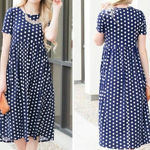 Navy polka dot Baby doll style Dress