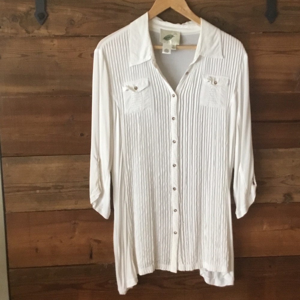 Cream, Button Down Shirt