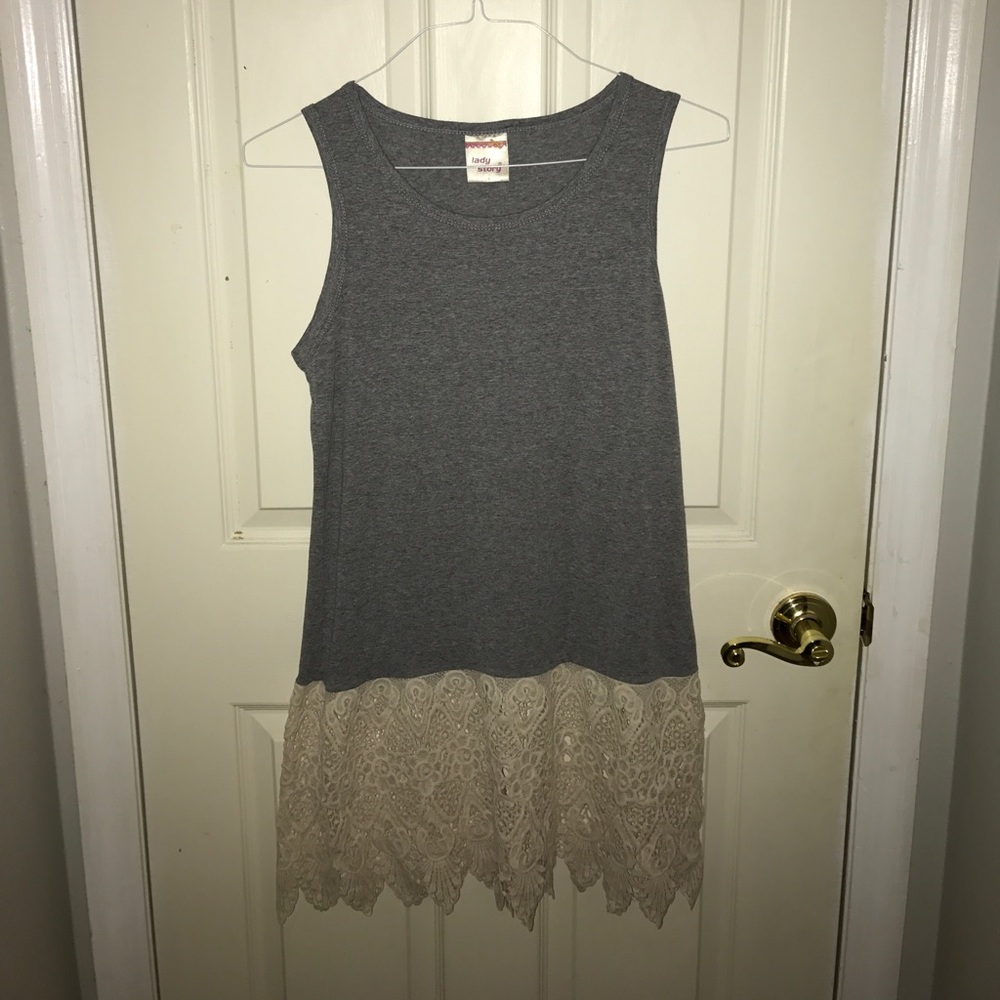 Jersey knit and lace Coverup dress/ Tunic