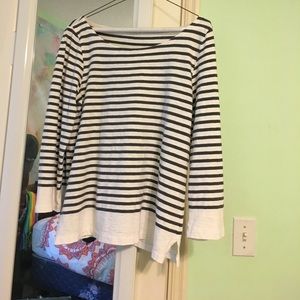 J Crew gray striped shirt