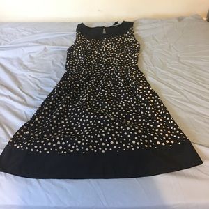 Forever 21 tan and black polka dot dress