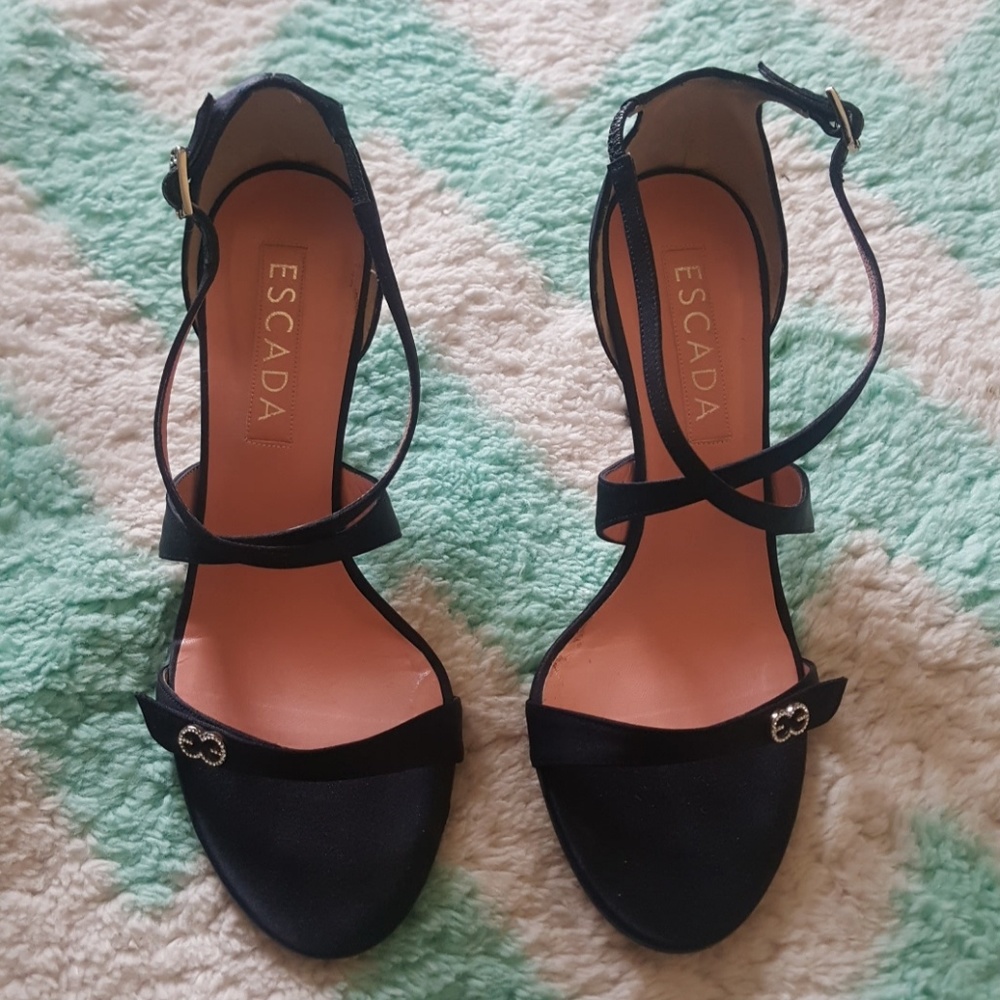 Black Escada Formal Dressy Sandals Heels