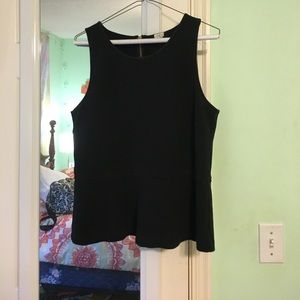 J. Crew Peplum Black Tank