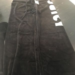NWT Black Velour Silver Sparkle Juicy Couture Pant