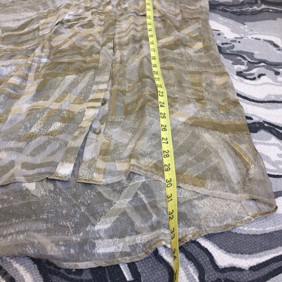 UO Green Camo silk button down blouse XS - Picture 4 of 7