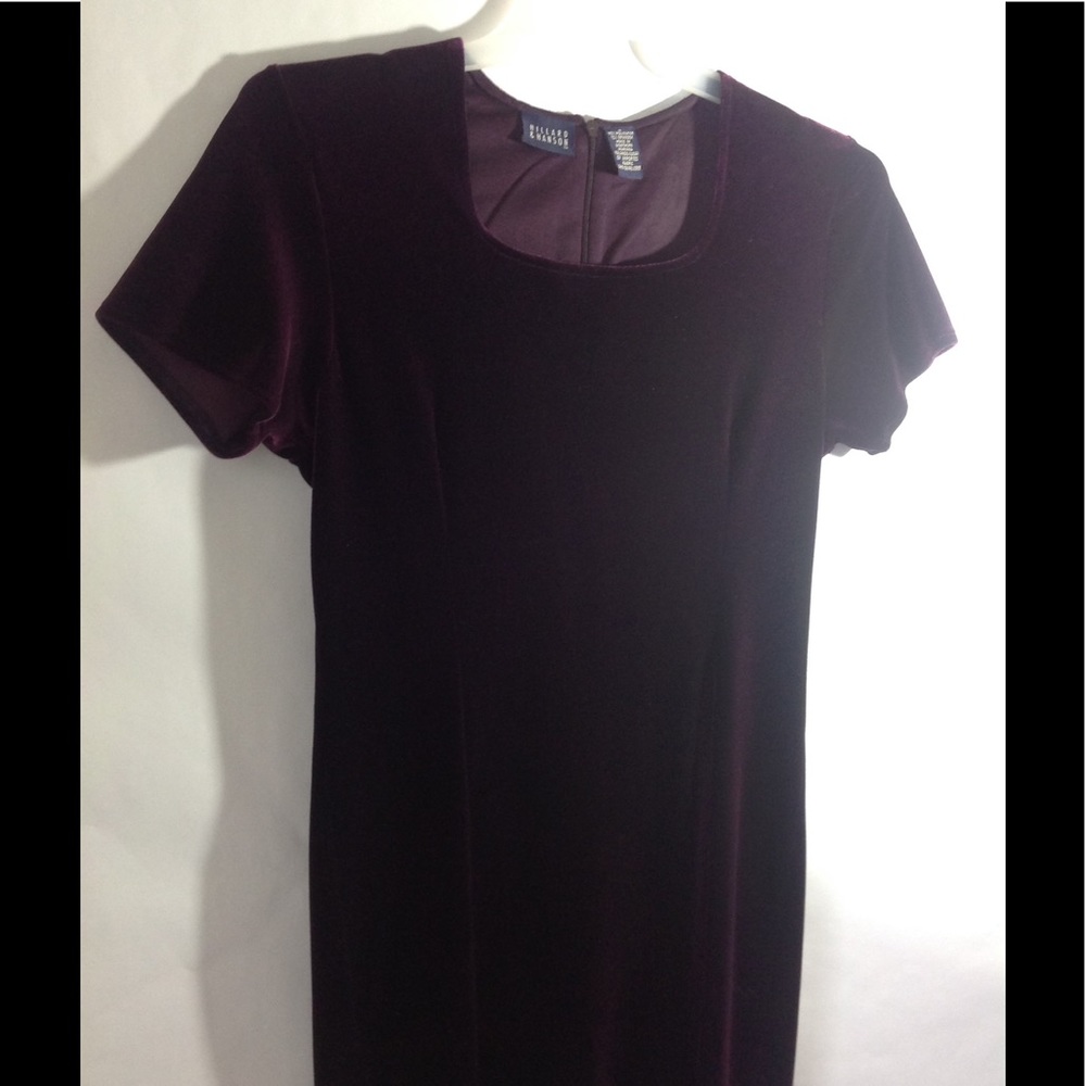 Hilliard & Hanson Purple Velvet Dress Size 8