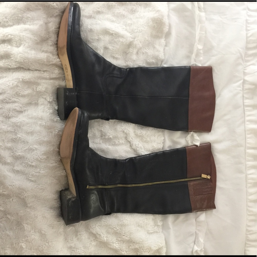 Michael Kors riding boots two tone