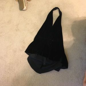 Black Velvet Peplum Top from Express