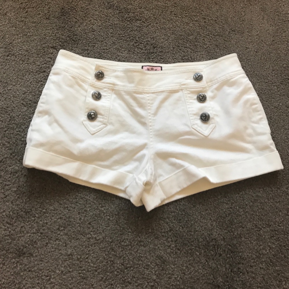 Juicy Couture white nautical shorts