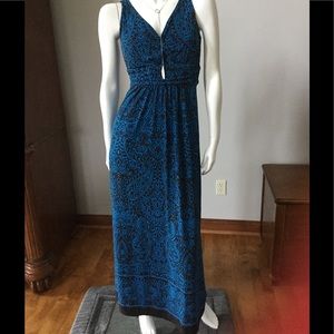 NEW without tags Cobalt and Black Maxi Dress
